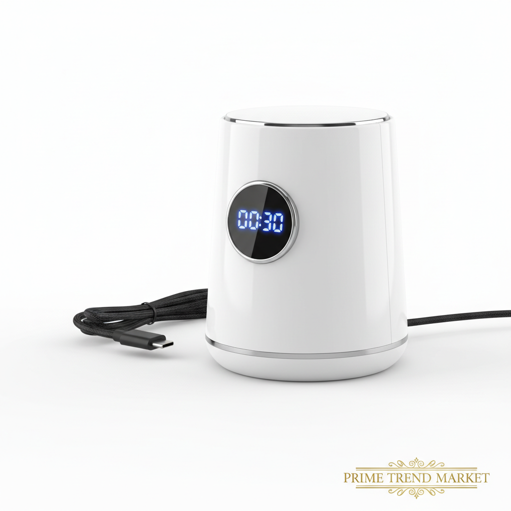 Electric makeup brush cleaner with digital display timer and USB cable