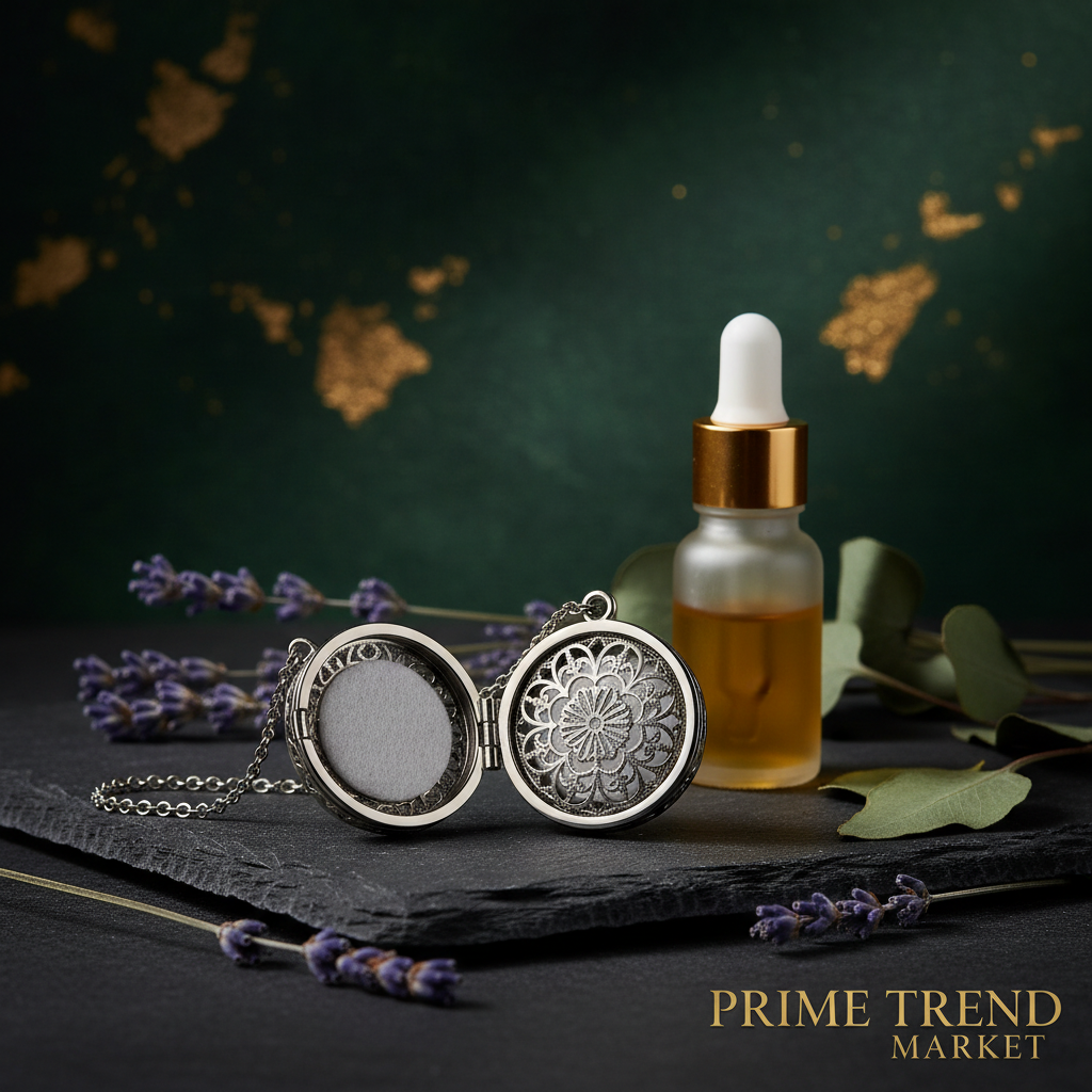 Aromatherapy Diffuser Necklace — Dark Moody Editorial