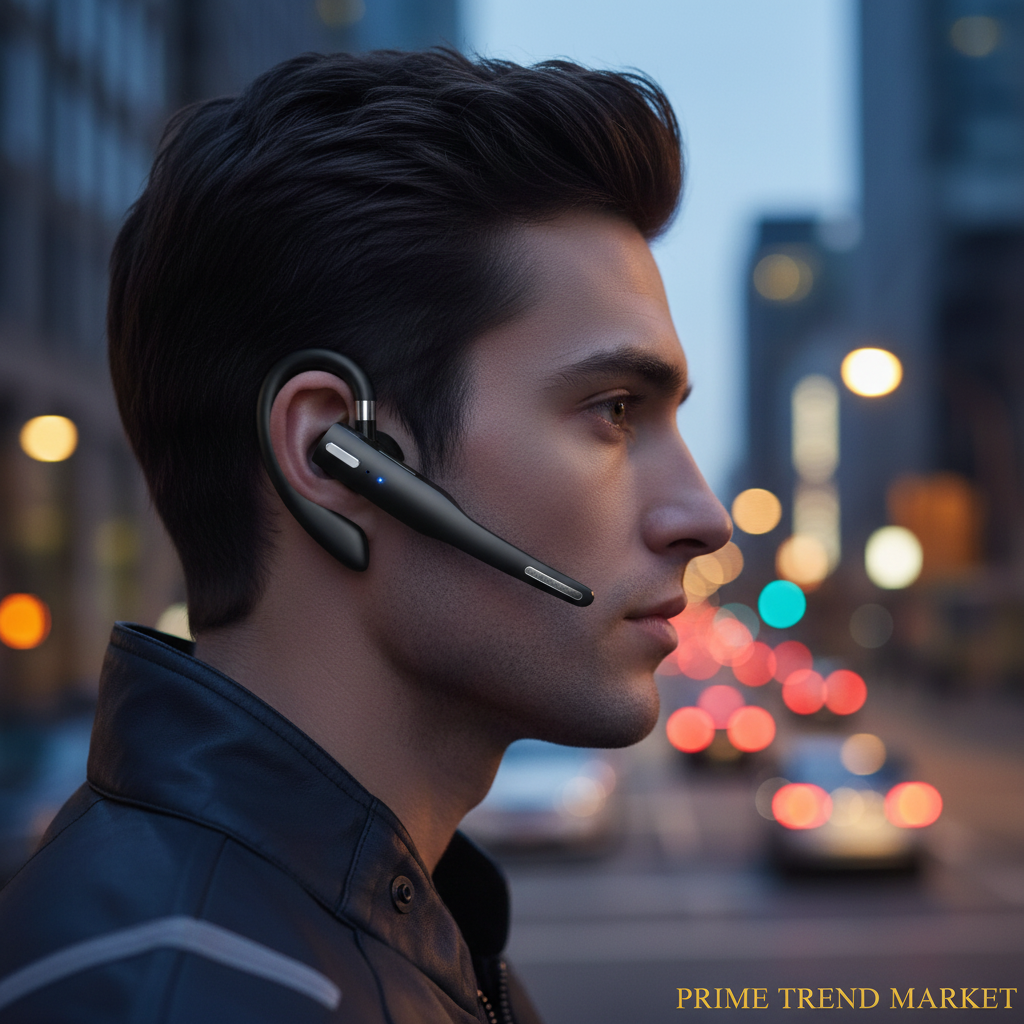 Close-up of Bluetooth earpiece worn on ear — Prime Trend Market