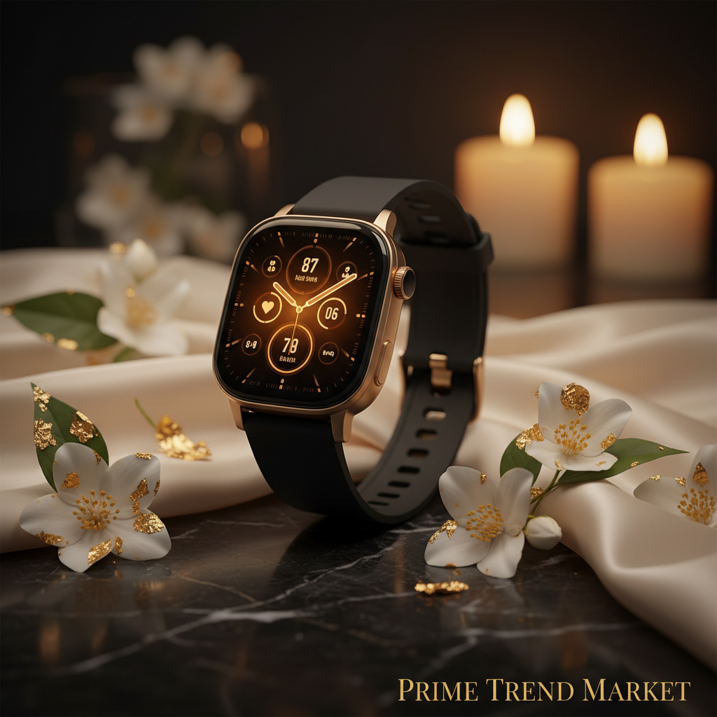 Advanced Health Monitoring Smartwatch - Marble & Jasmine Luxury Hero Shot