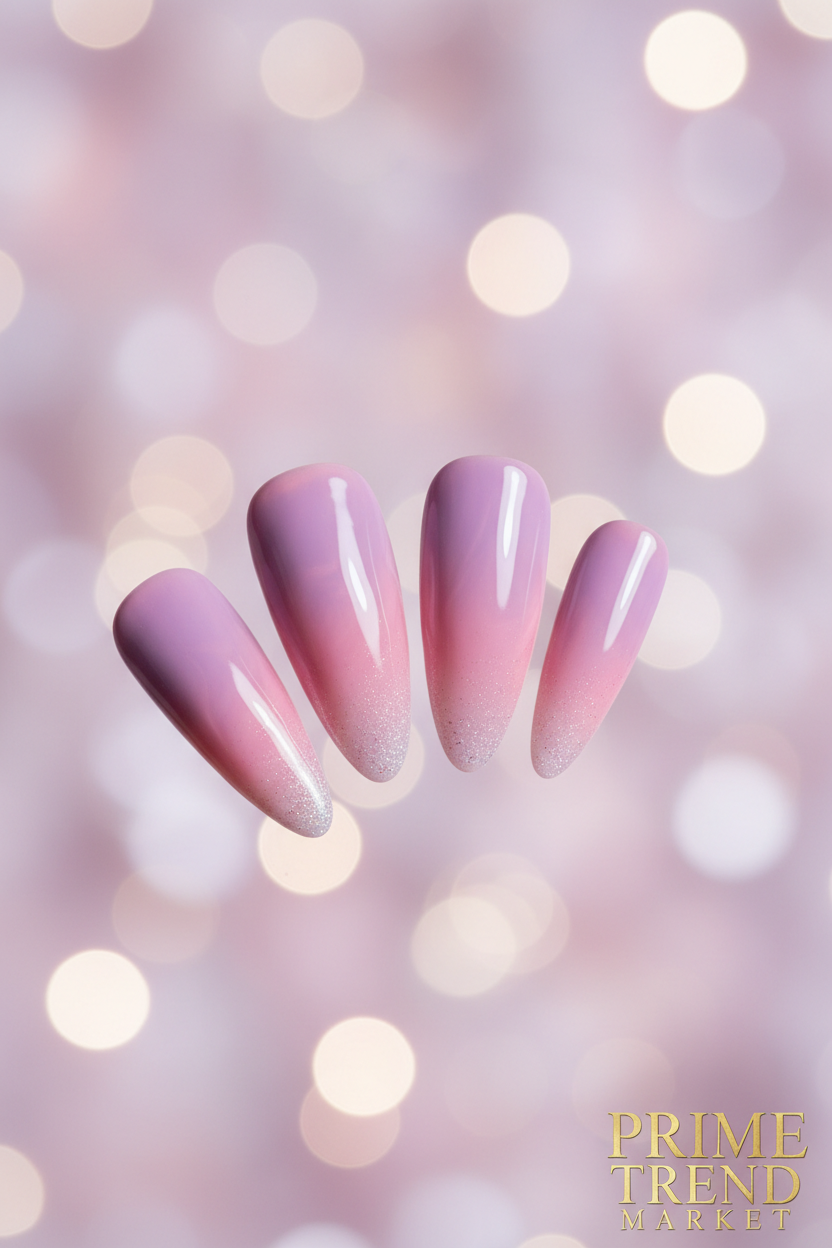 Soft Finish Press-On Nails Purple Pink — Close-Up