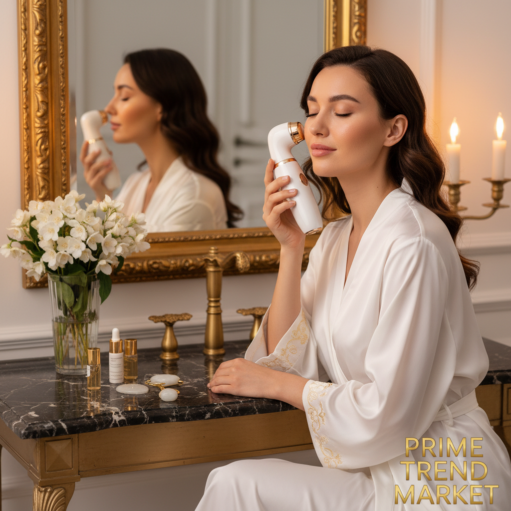 Luxury 6-in-1 EMS Skin Rejuvenation Beauty Device — In Use Lifestyle | Prime Trend Market