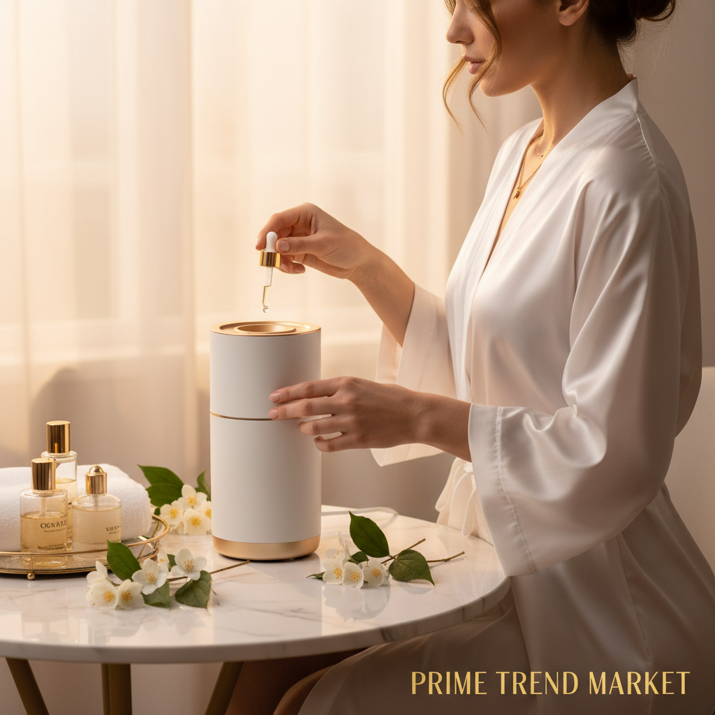 Luxury Waterless Anhydrous Essential Oil Aroma Diffuser — In Use Lifestyle | Prime Trend Market