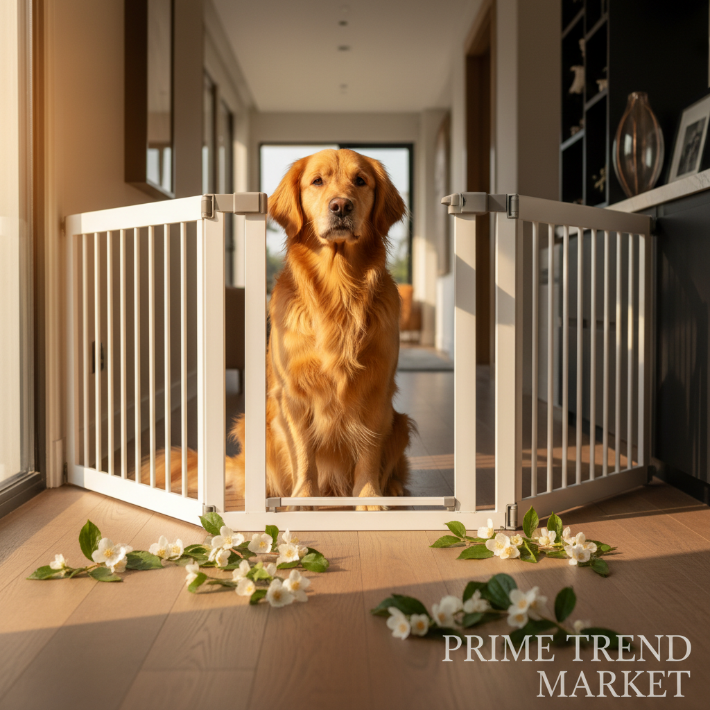 Foldable Pet Gate - Golden Retriever Lifestyle