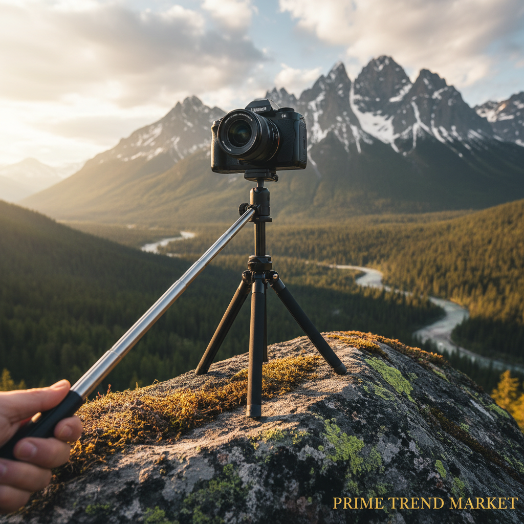 Selfie Stick Set Up as Full Tripod for Travel Photography — Prime Trend Market