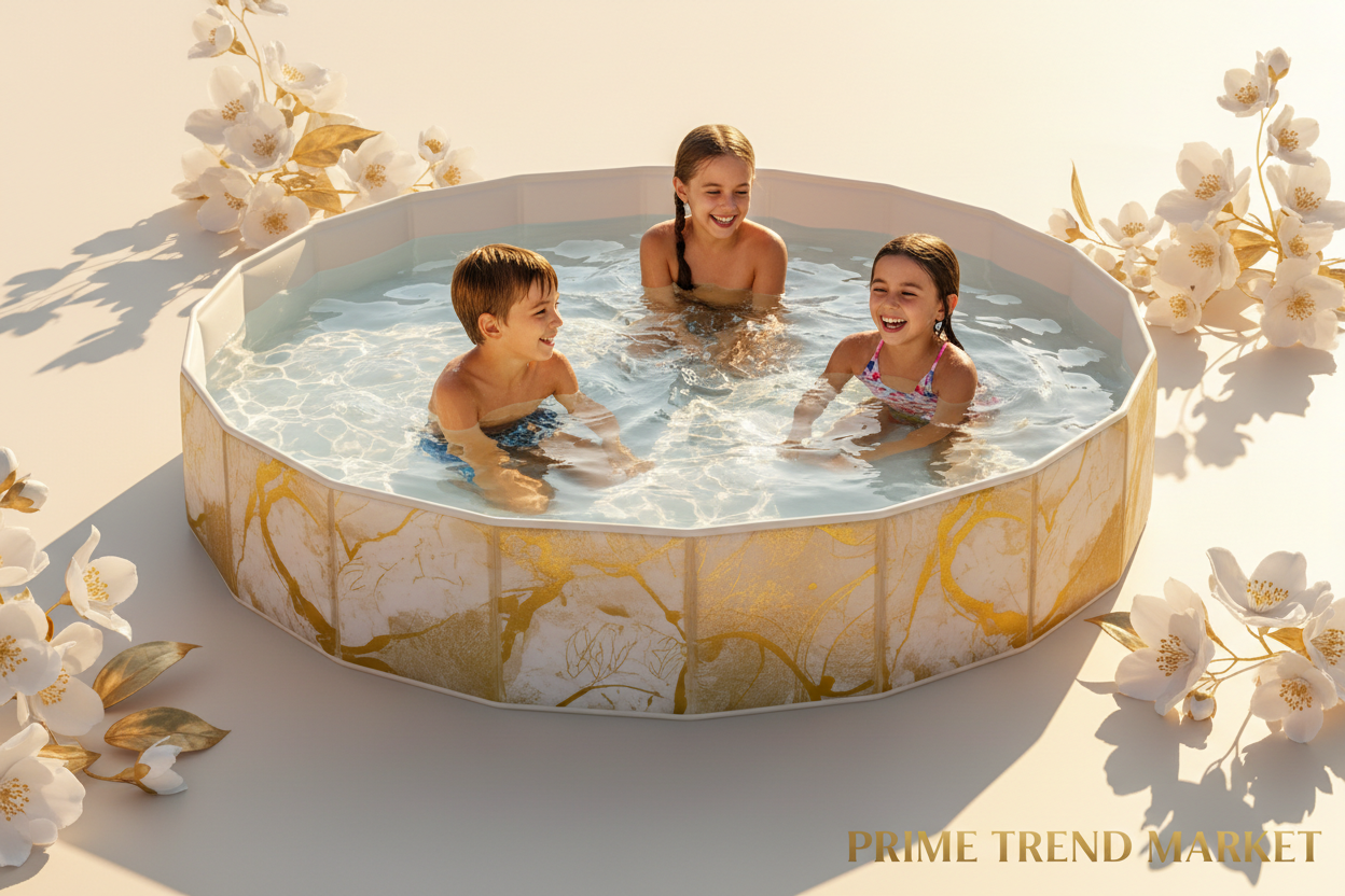 Family inflatable pool summer fun