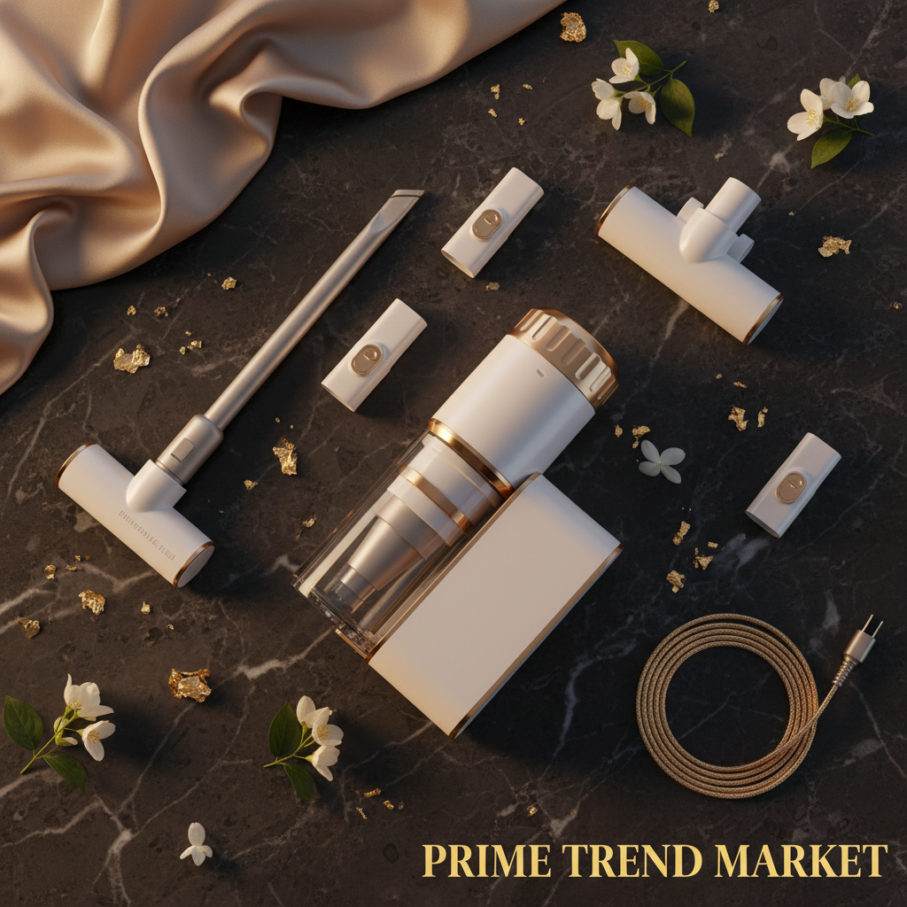 Cordless vacuum flat lay with accessories – Prime Trend Market