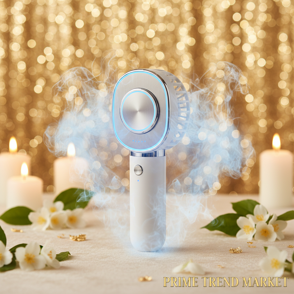 Semiconductor Ice Compress Cooling Fan – White Icy Mist