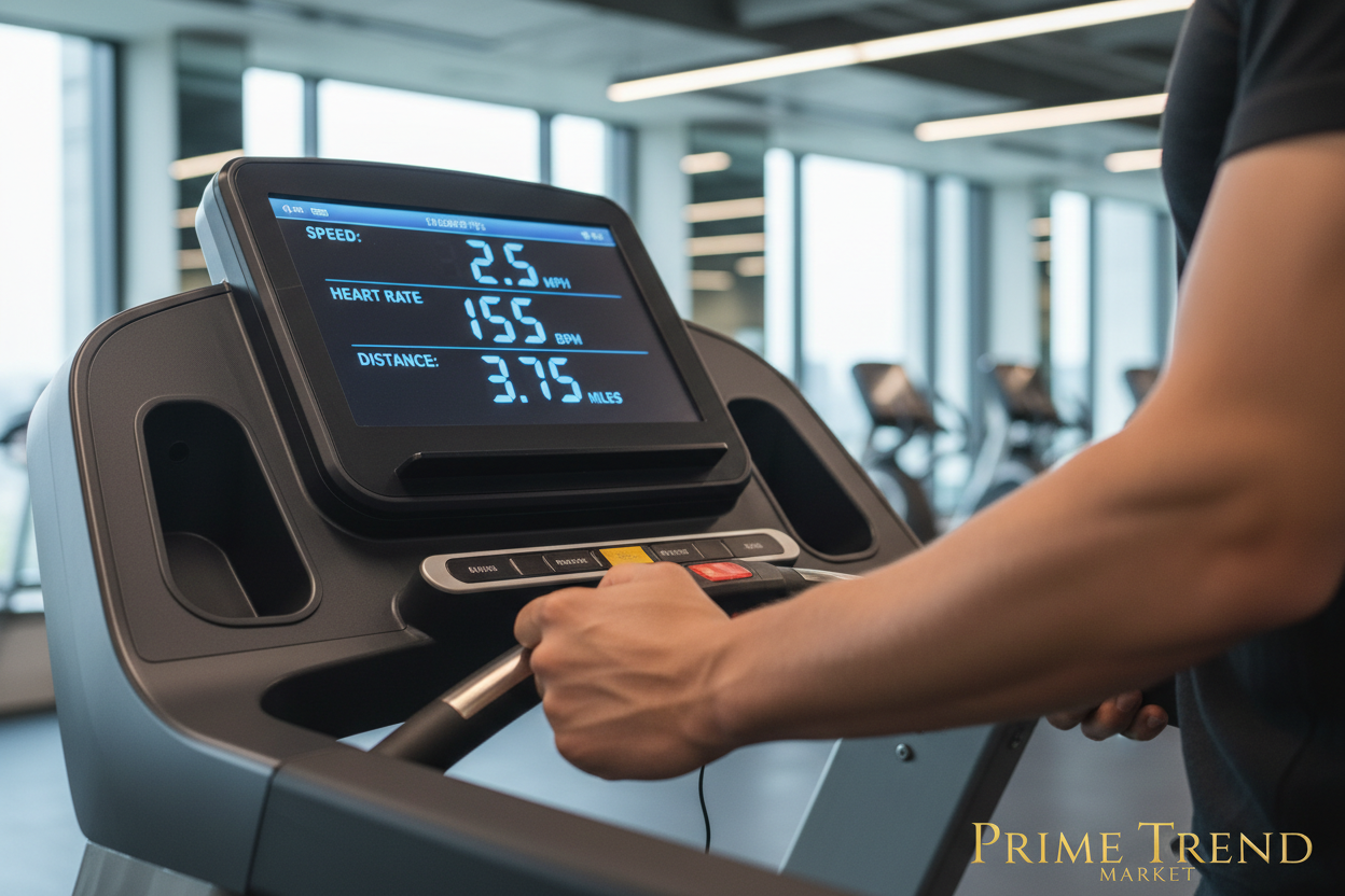 Treadmill – LCD & Heart Rate Detail