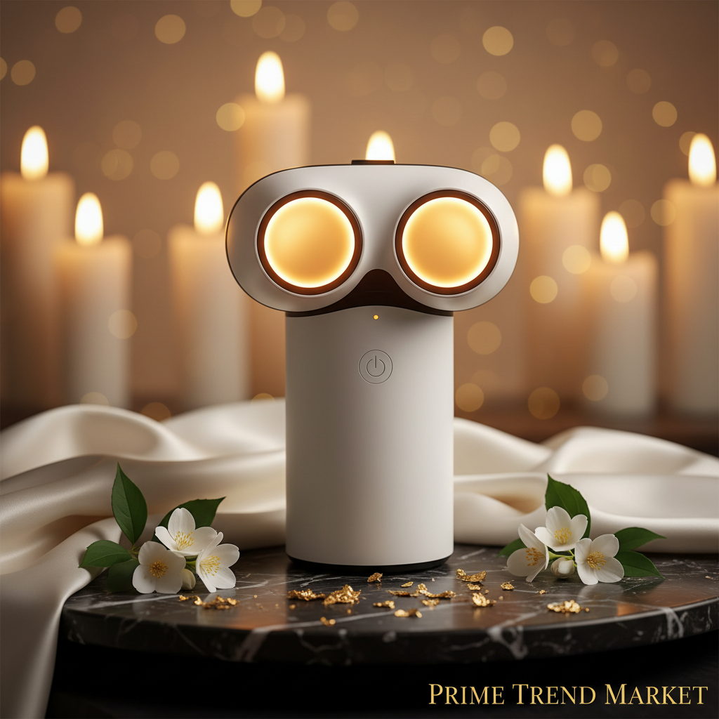 Luxury Smart Eye Massager White Dark Marble Hero Shot