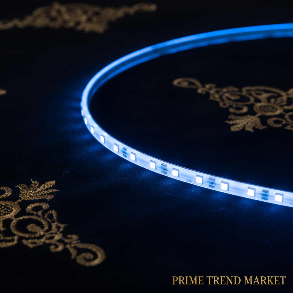 Single blue LED car atmosphere light strip close-up – Prime Trend Market