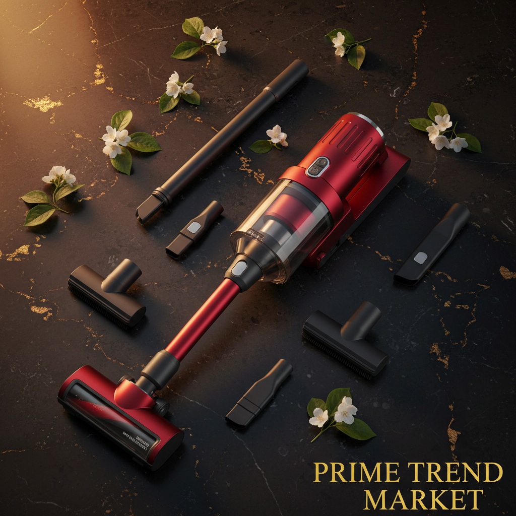 Red vacuum with attachments flat lay – Prime Trend Market