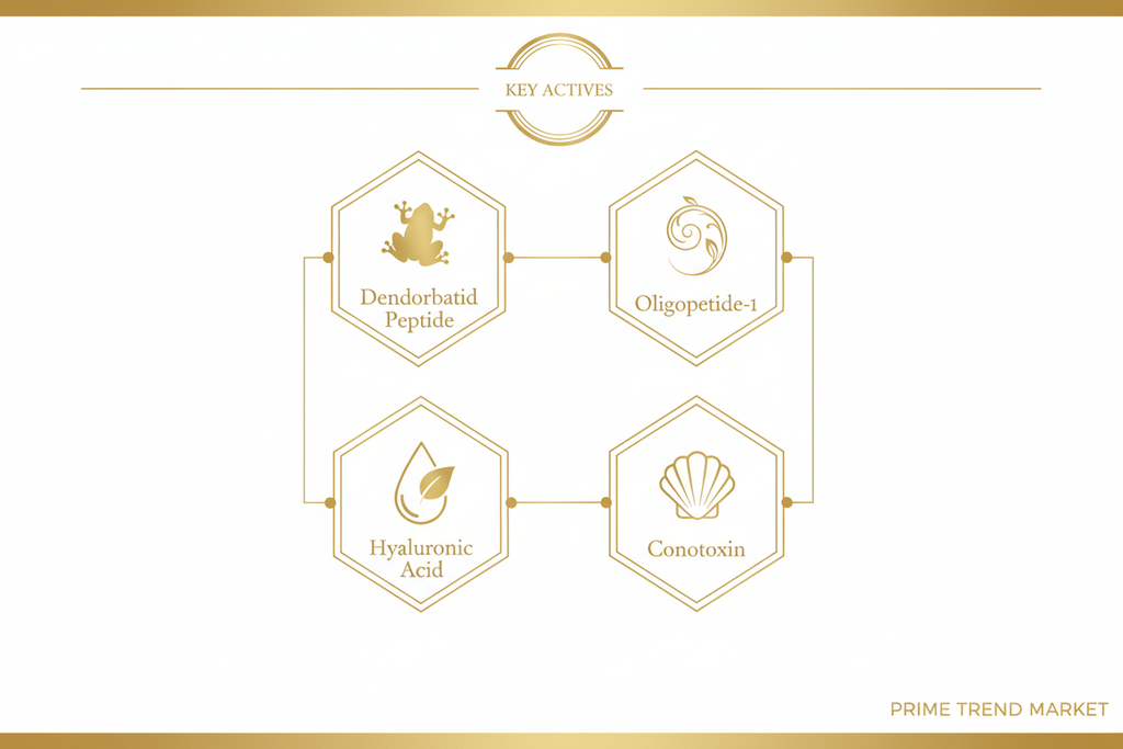 Key ingredients of EELHOE serum: Dendrobatid Peptide, Oligopeptide-1, Hyaluronic Acid, Conotoxin — Prime Trend Market