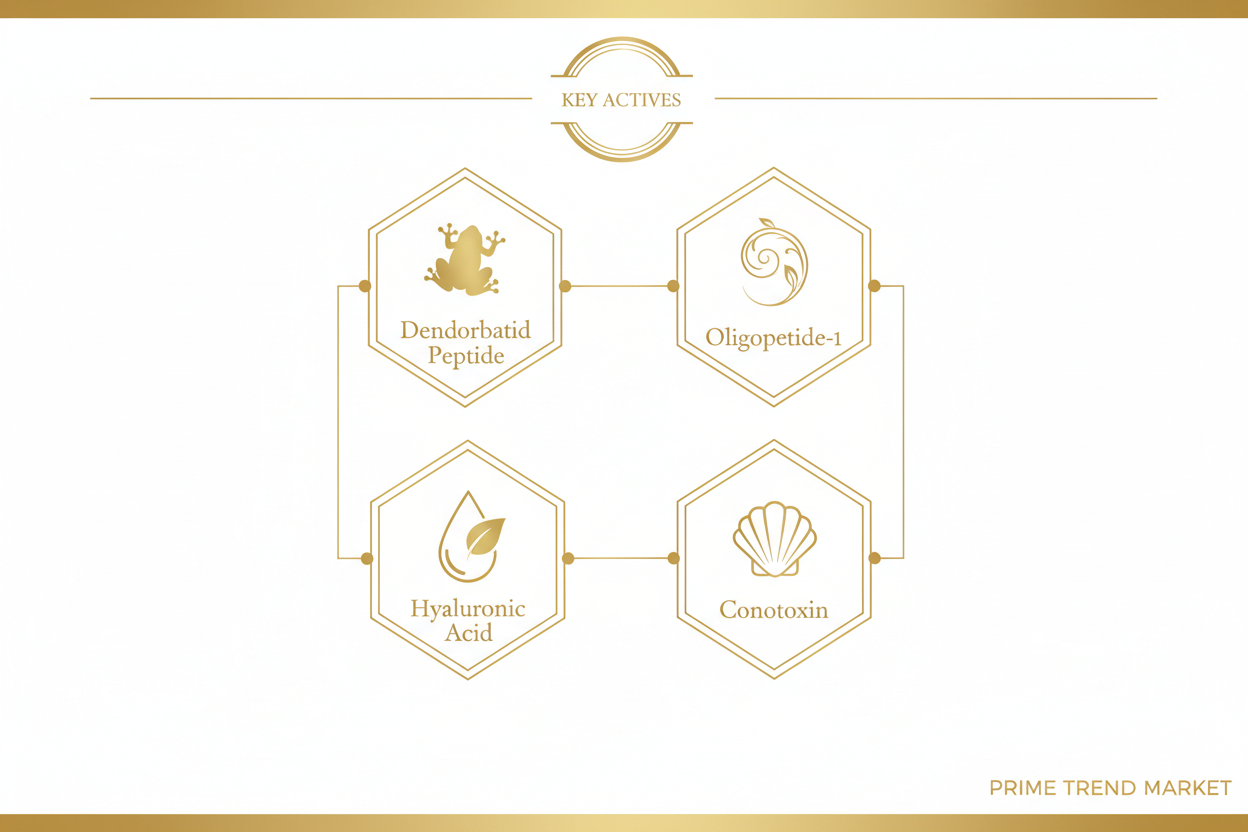 Key ingredients of EELHOE serum: Dendrobatid Peptide, Oligopeptide-1, Hyaluronic Acid, Conotoxin — Prime Trend Market
