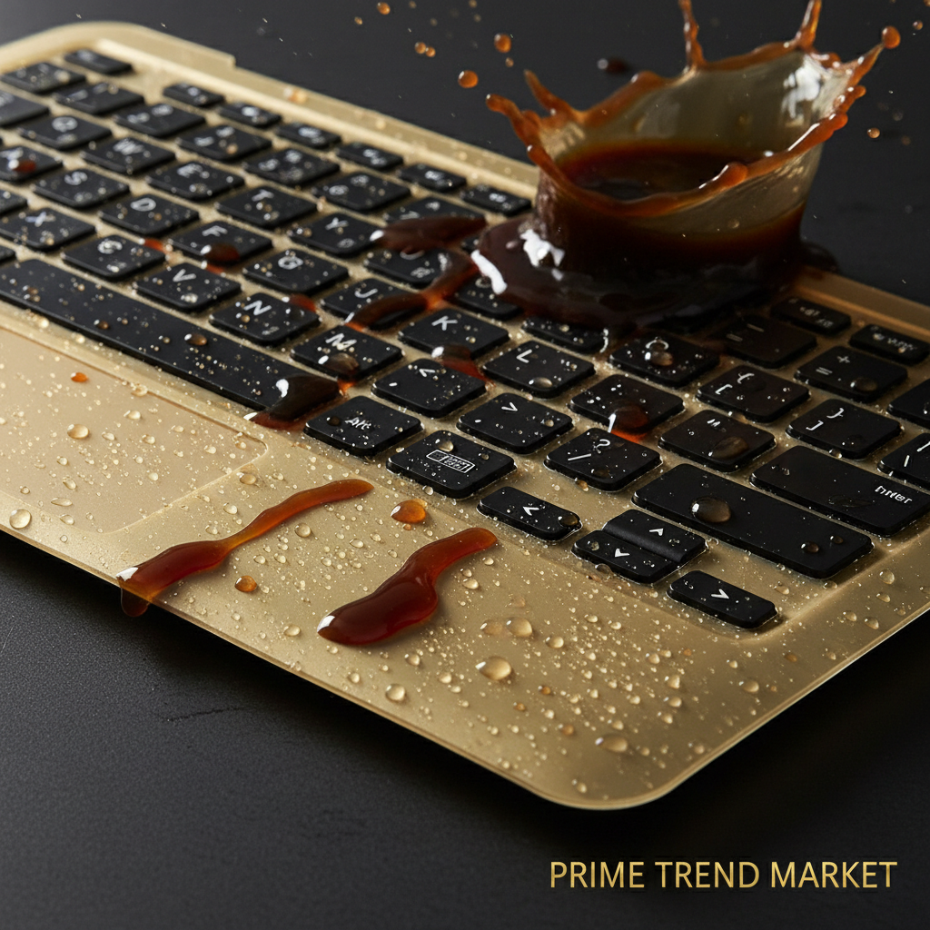 Silicone Keyboard Cover Protecting Laptop from Coffee Spill — Prime Trend Market