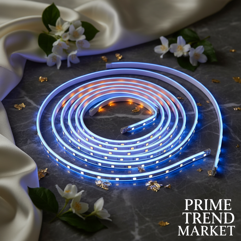 Close-up of flexible blue LED light strip – Prime Trend Market