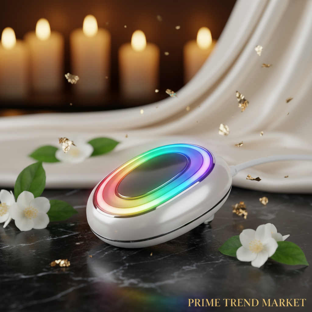 Luxury EMS Color Light Device Pearl White on Dark Marble