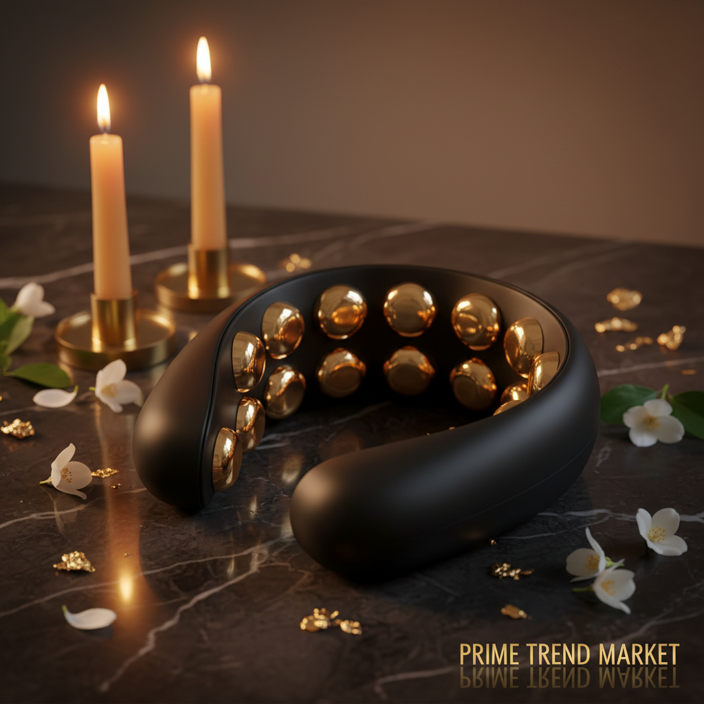 Luxury EMS Cervical Neck Massager with Heat — 8 Heads Close Up | Prime Trend Market