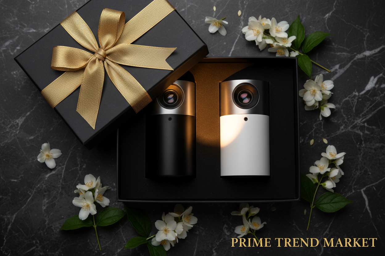 PTZ Mini Projector Black and White luxury gift box presentation — Prime Trend Market