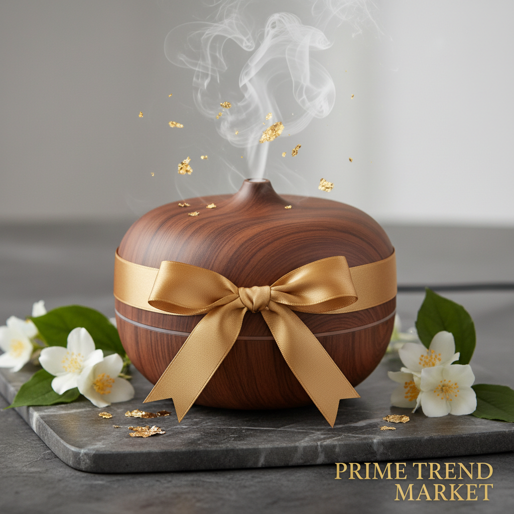 Luxury Wood Grain Ultrasonic Aroma Diffuser — Gift Presentation | Prime Trend Market