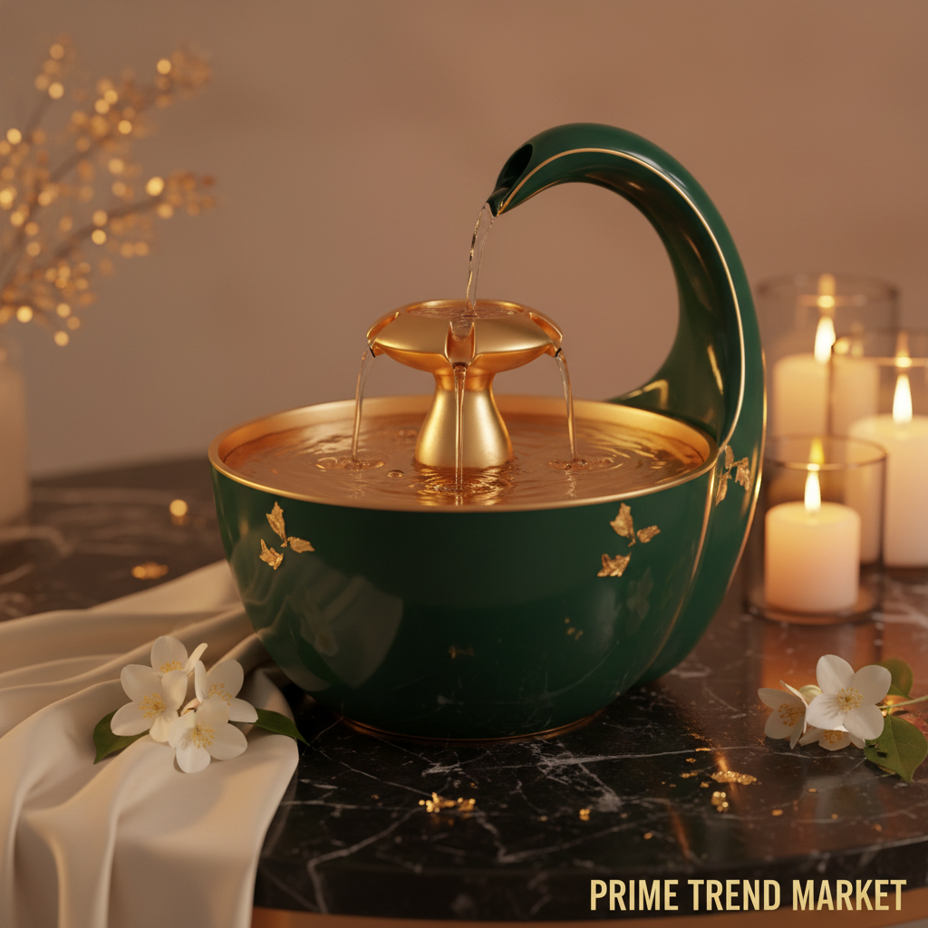 Imperial Green Cat Water Fountain