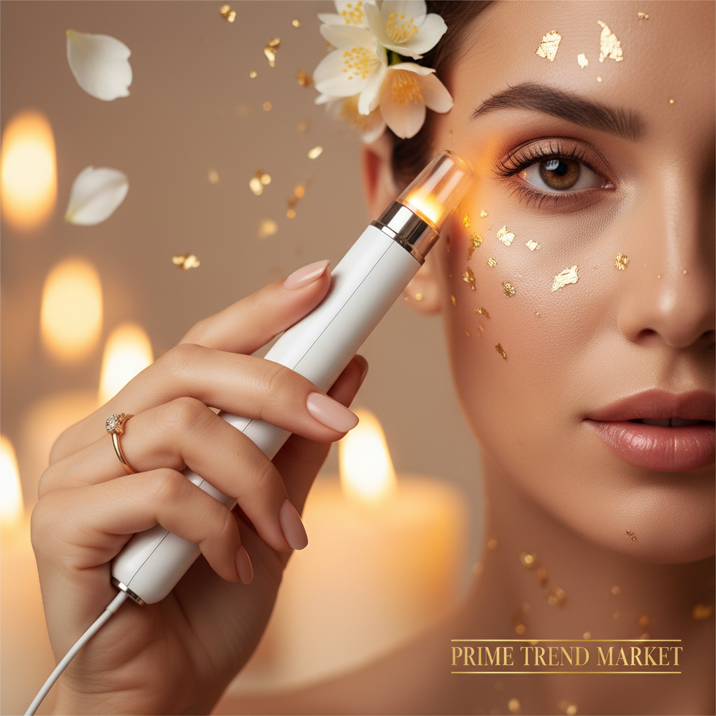 In-Use — LED Tip Under Eye with Candlelight Bokeh