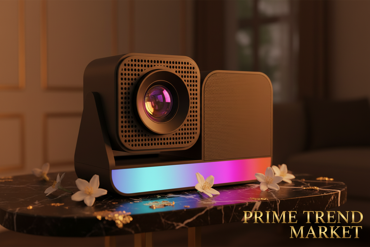 Karaoke Projector Hero — Marble + RGB