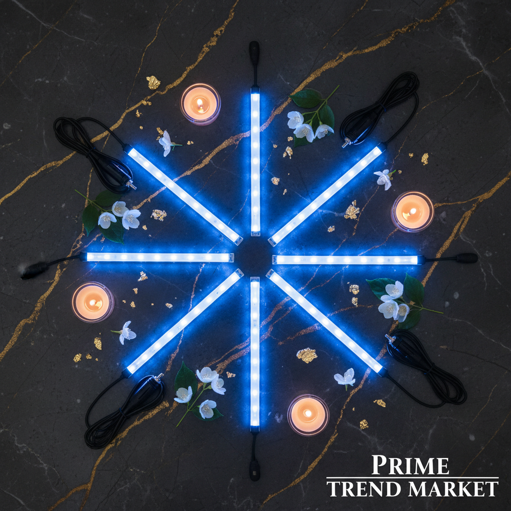 LED Atmosphere Light - Flat Lay 4Pcs + Cable Marble