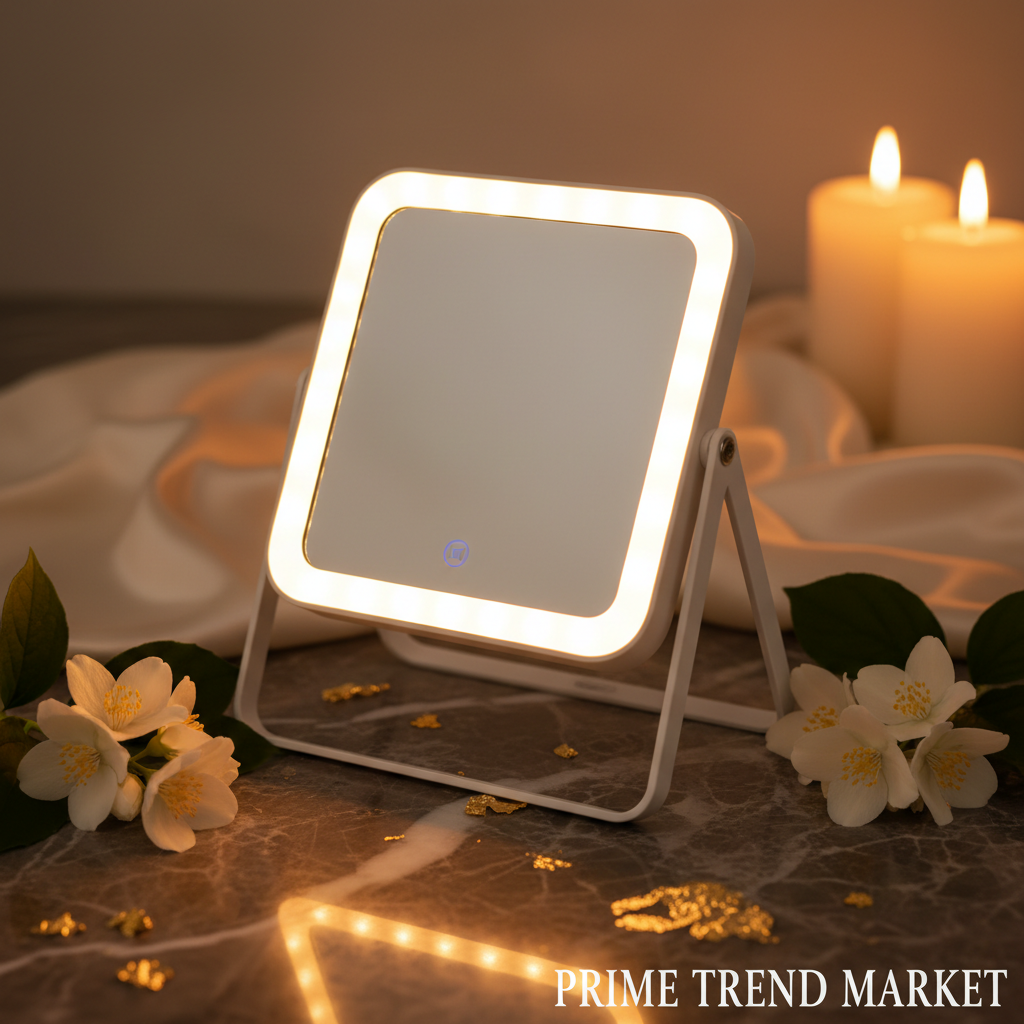LED mirror on marble