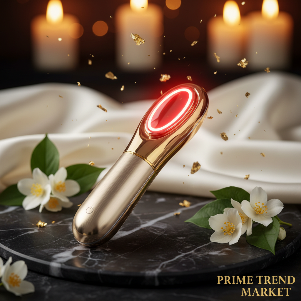 Luxury EMS Wand — Gold Metal on Dark Marble