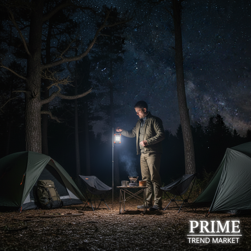 Magnetic LED Work Light — Camping Night