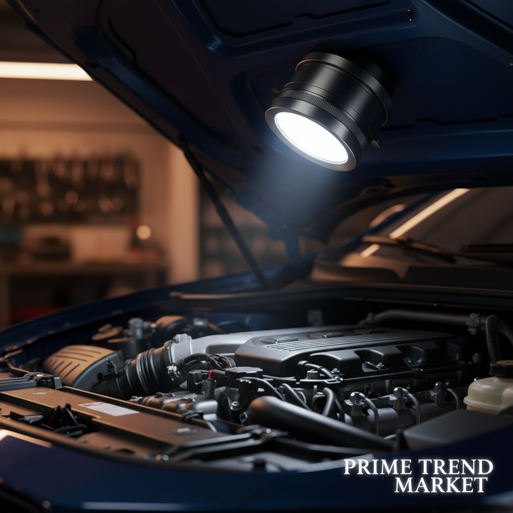 Magnetic LED Work Light — Car Garage