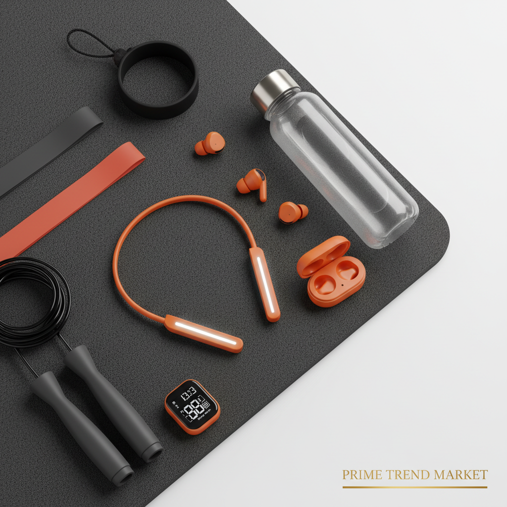 Orange Gym Flat Lay