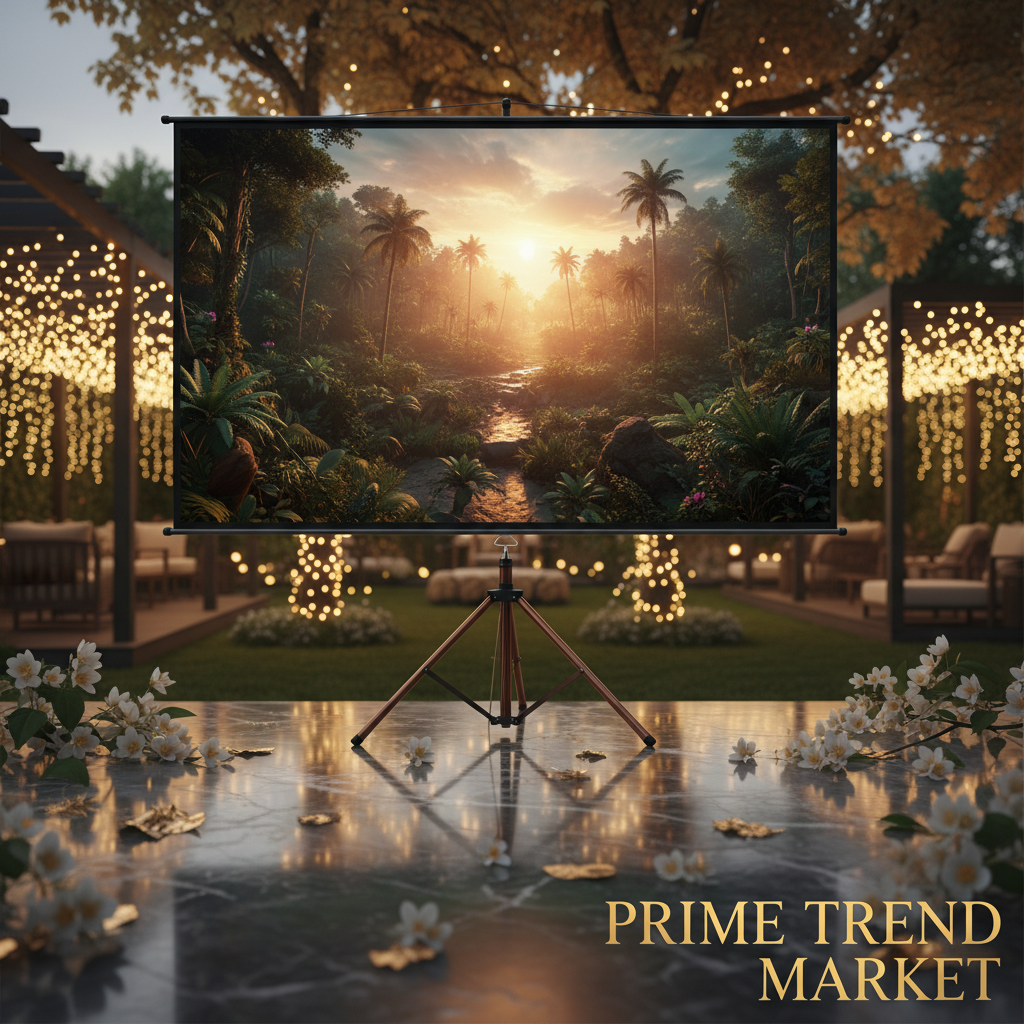 Projector Screen 100"/120" - Backyard Golden Hour Hero