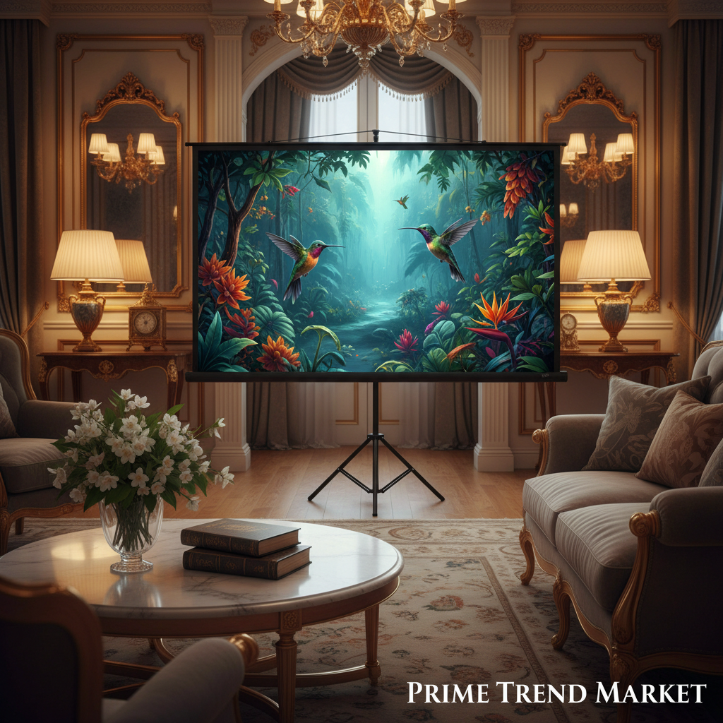 Projector Screen 100"/120" - Indoor Home Theater Setup