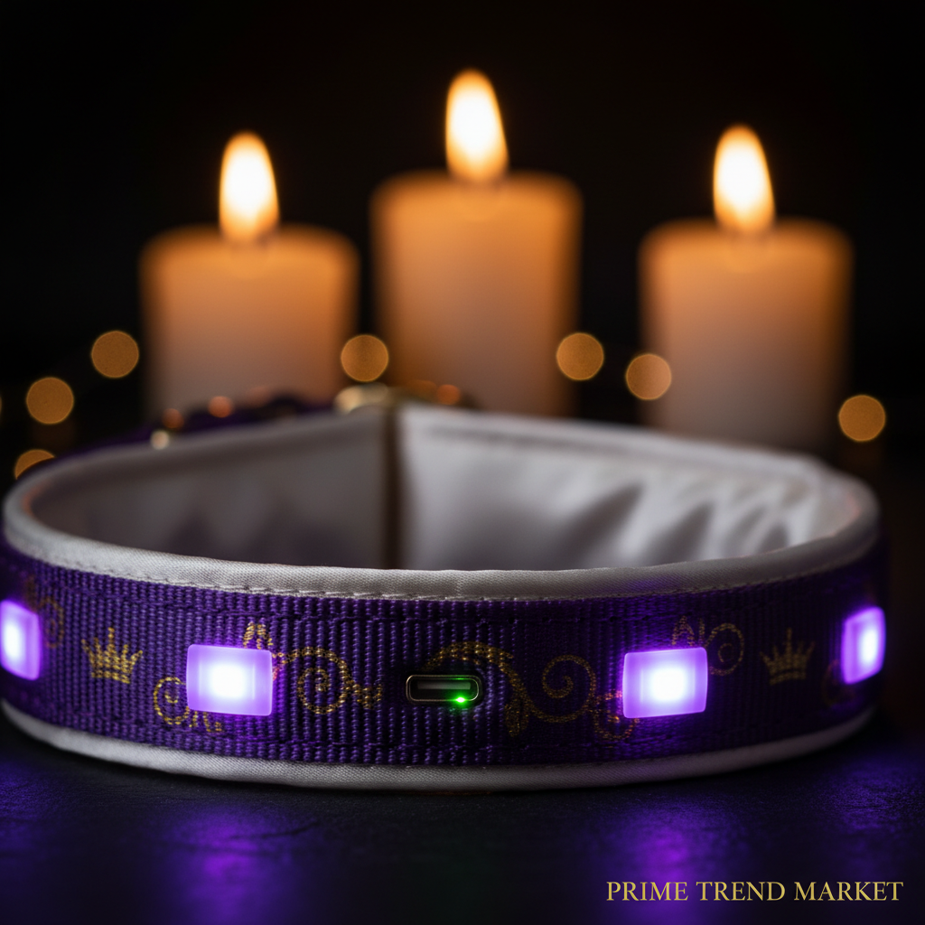 Purple LED Collar Close-up Detail