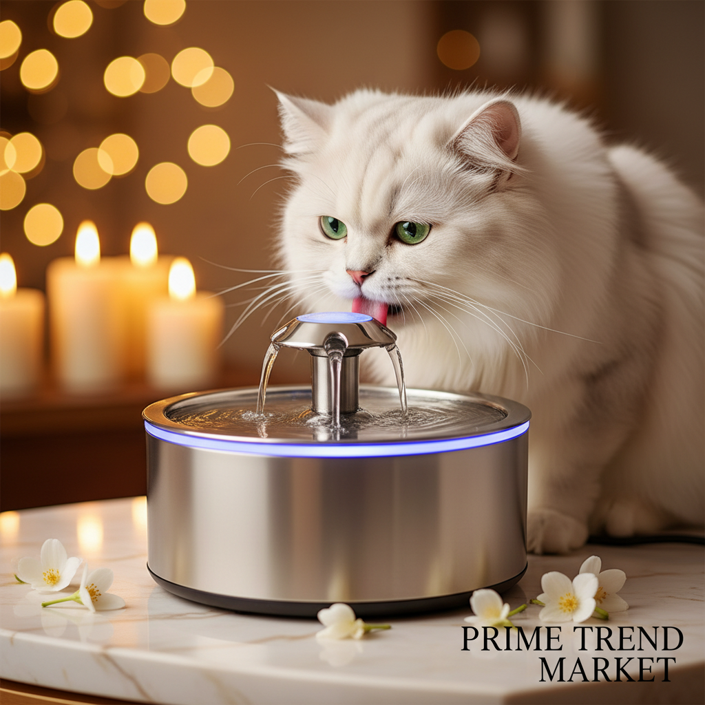 Smart Pet Fountain - Cat Drinking Lifestyle