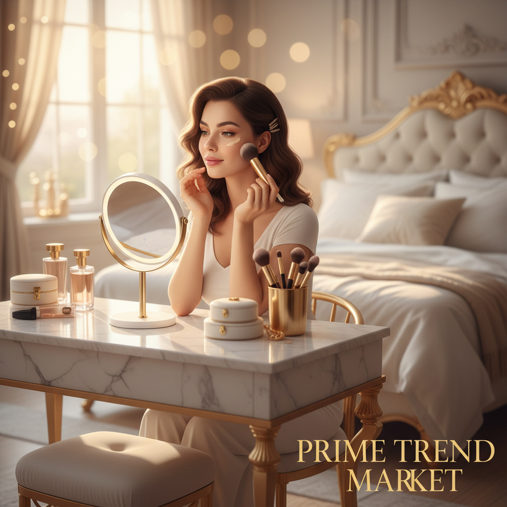 Woman applying makeup